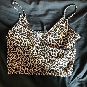 Cropped Leopord Print Tank Top